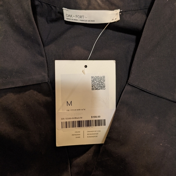 OAK  + FORT | Black Tiered Cut-Out 100% Cotton Midi Dress (Size M) - Picture 11 of 12